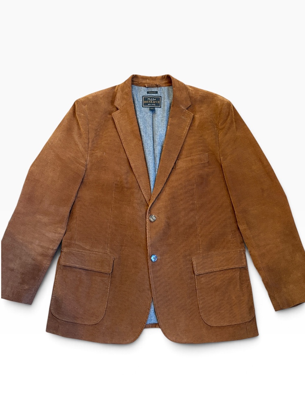 Jos. A. Bank Reserve Corduroy Trench Coat Men’s XL Brown Tailored Fit